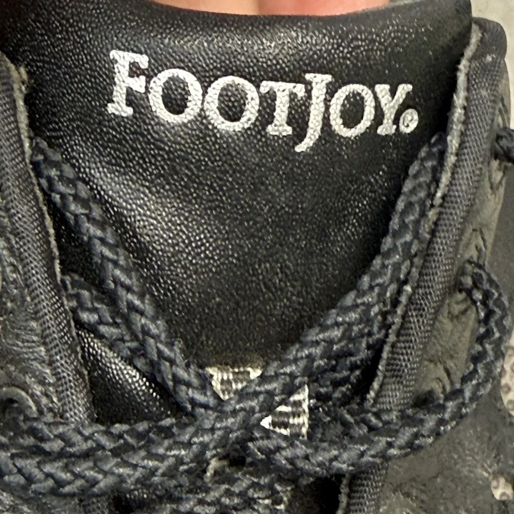 FootJoy SuperLites Athletic Golf Shoes Mens 10‎ W Black Leather Spiked Cleats